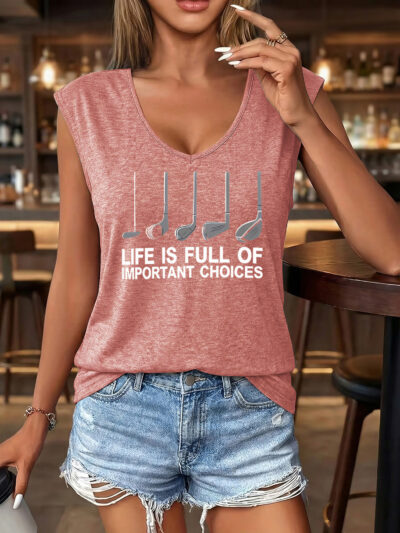 Women's Breathable V-Neck Golf & Casual Sleeveless Tank Top