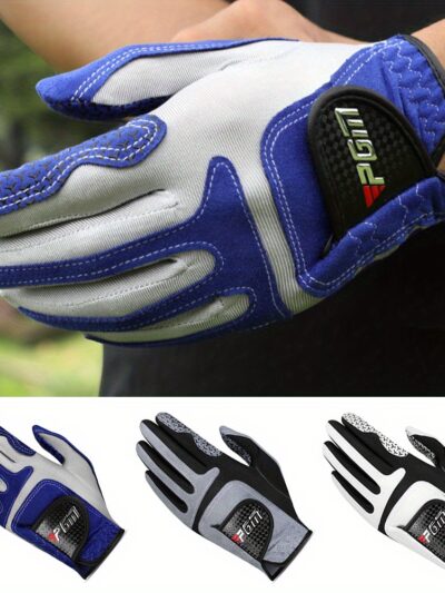 1pc Men's Super Fiber Cloth Golf Gloves for Left Hand Anti-Slip Breathable Sports Gloves Self-Adhesive Cloth Fixed Golf Equipment