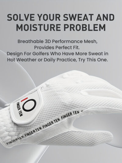 Finger Ten Golf Gloves Men Value 3 Pack Left Hand Right Handed Golfer