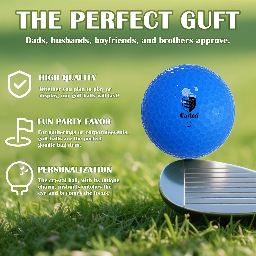 12pcs Caiton Golf Balls - Crystal-Clear Finish, High-Visibility Blue 2-Layer Design for Maximum Distance, Control & Accuracy - Image 9