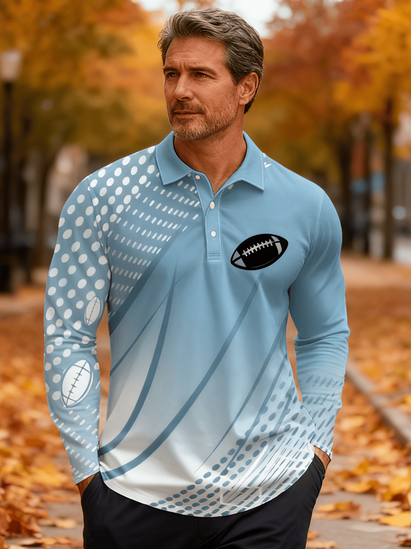 Men's Lightweight Breathable Golf Shirt with Long Sleeves - Image 2