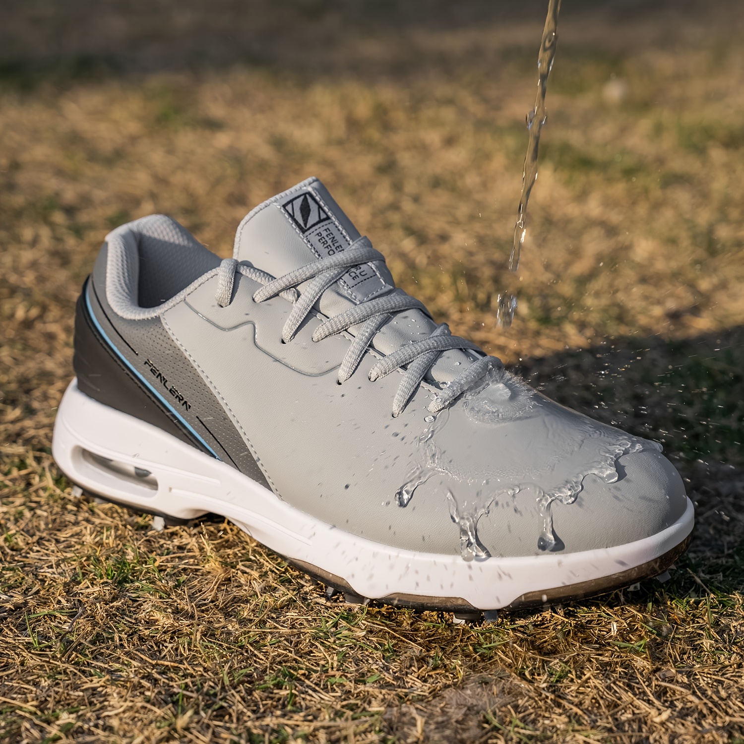 FENLERN Men's Waterproof & Breathable Golf Shoes with Cushioned Support, Full-Grip Cleats - Image 2