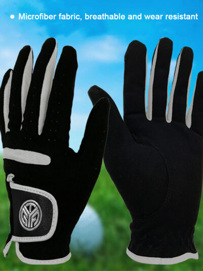 1pc Men's Golf Microfiber Cloth Gloves Breathable Wear-Resistant Sports Gloves Distinguish Between Left And Right Hand Golf Supplies