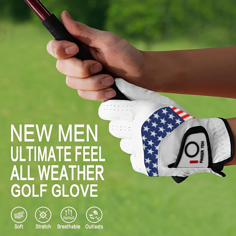 FINGER TEN Men's Golf Gloves 3pcs Left Hand Right Handed - Image 4