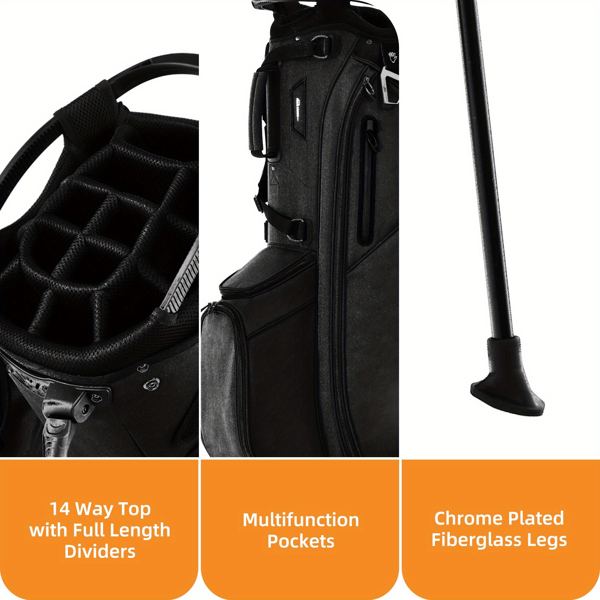 Shop source 14-Way Heavy-Duty Golf Stand Bag with Stand - Image 8