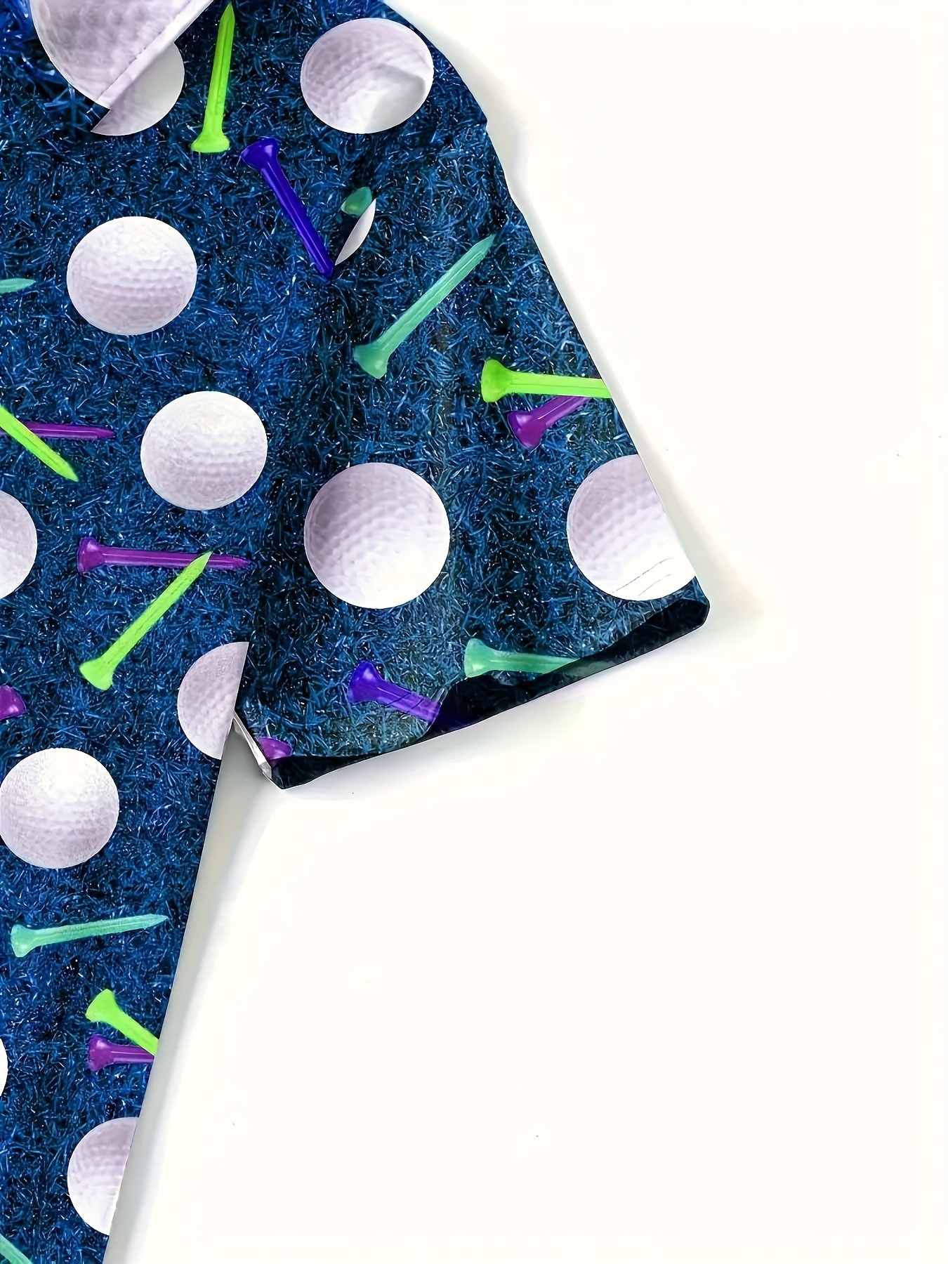 Men's Plus Size 2D Flat Golf Print Shirt Button - Image 8