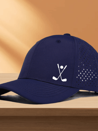 1pc Quick Dry Golf Hat with Hole Mesh, 10 Colors Available, "Mixed Golf Scarf" Pattern Printed Truck Hat