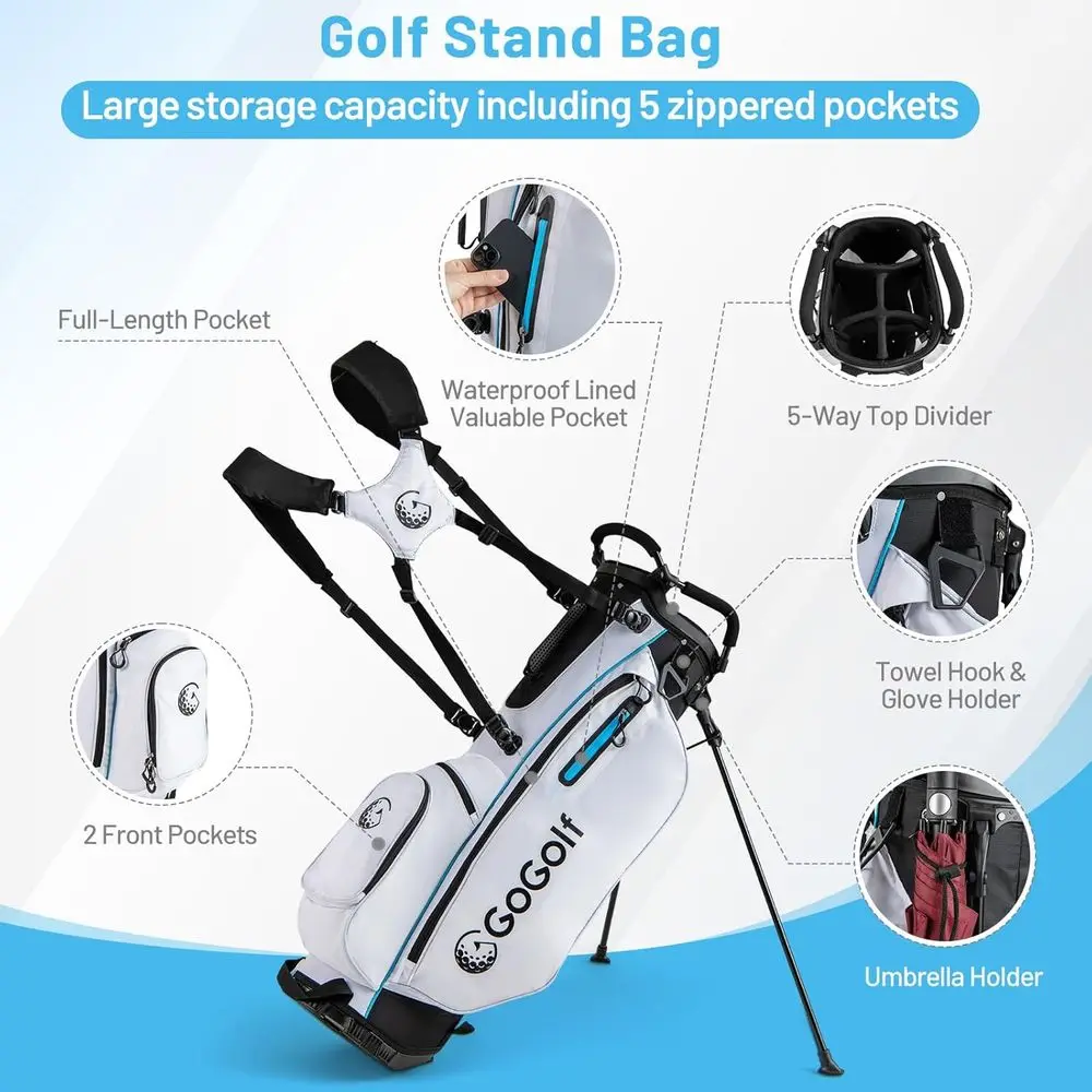 Complete Golf Club Set Right Hand, 460CC Driver, Hybrids, Irons, Putter, Bag & Rain Cover - Image 6