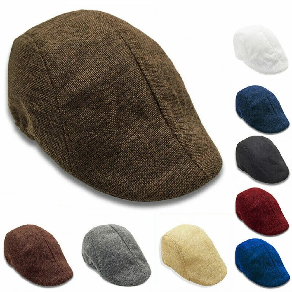 Peaky Newsboy Golf Driving Hat Caps Boys Mens Flat Cap Beret Cabbie Hat Vintage - Image 4