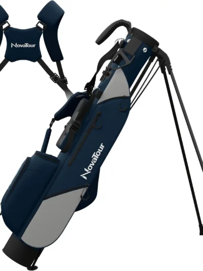 Ultra Lightweight Par 3 Golf Bag with Double Strap and 6 Zippered Pockets for Executive Courses