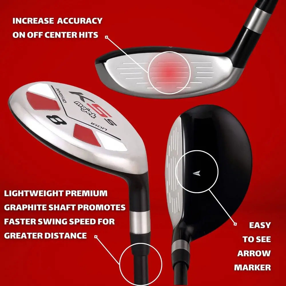 Men's Golf Hybrid Club Set, Includes 8, 9, Pitching Wedge, Utility Club - Image 3