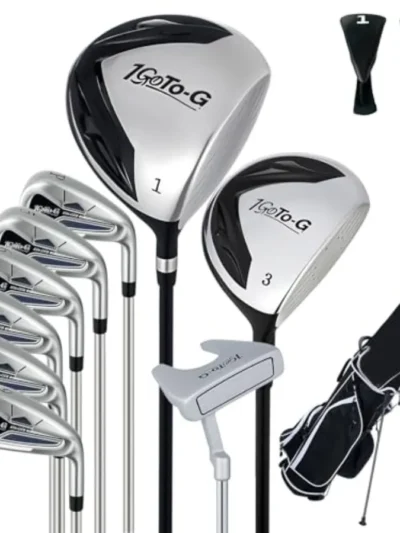Golf Clubs Set for Men Complete Men's Golf Clubs Full Set Right Handed Includes Stand Bag with Rain Hood 1Driver 3Wood