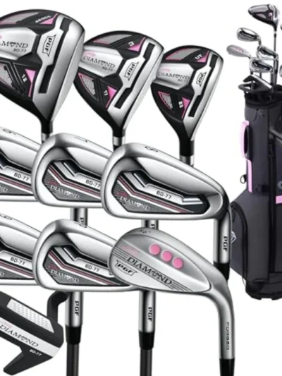 PGF Labs BD-77 Complete Golf Club Package Set for Men Women 14-Pieces Regular Flex Steel Black Irons