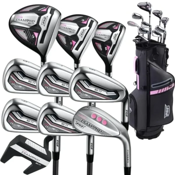 PGF Labs BD-77 Complete Golf Club Package Set for Men Women 14-Pieces Regular Flex Steel Black Irons